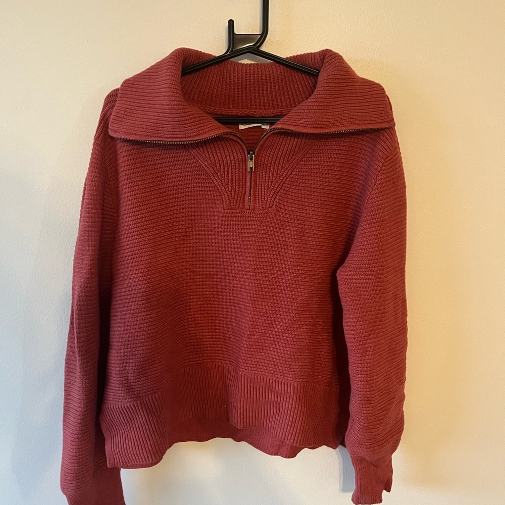 NWOT Knit Quarter Zip Sweater